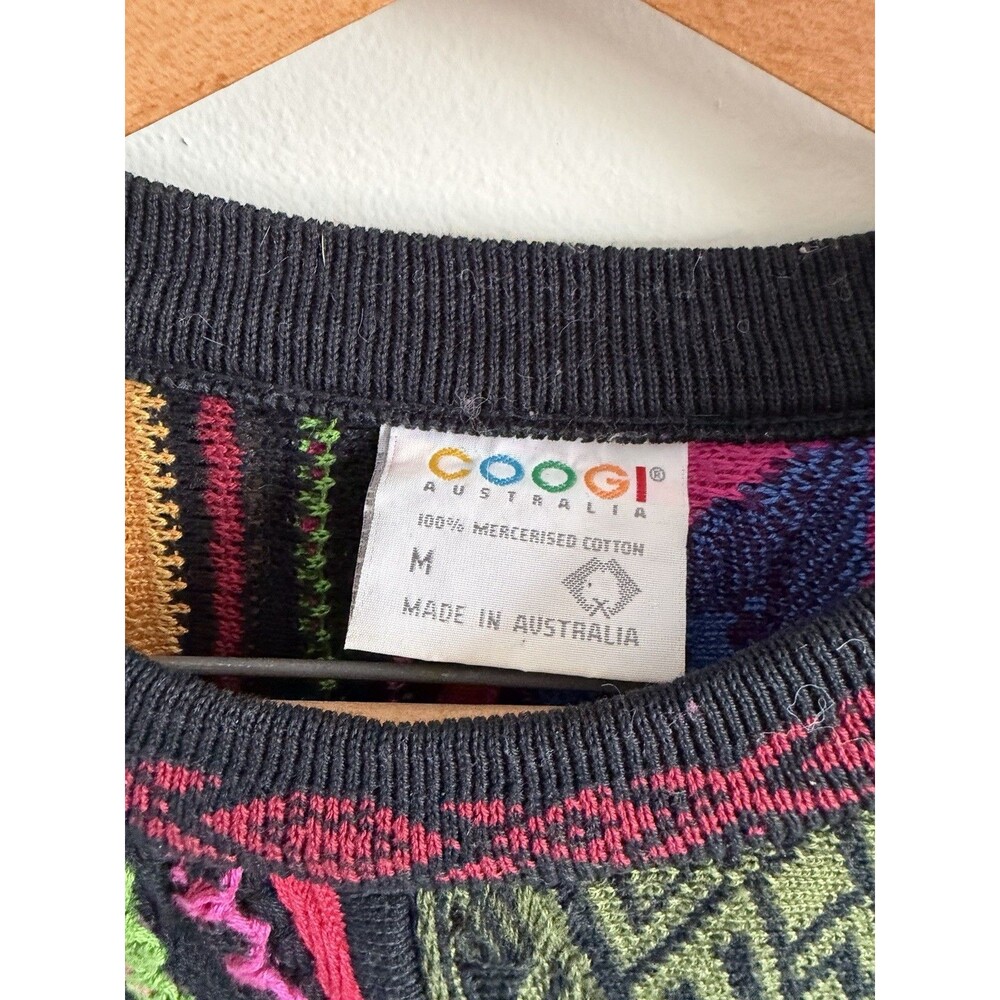 Vintage COOGI Australia Sweater Mens M Fits XL Biggie 3D Knit Mercerized Cotton - Picture 3 of 9